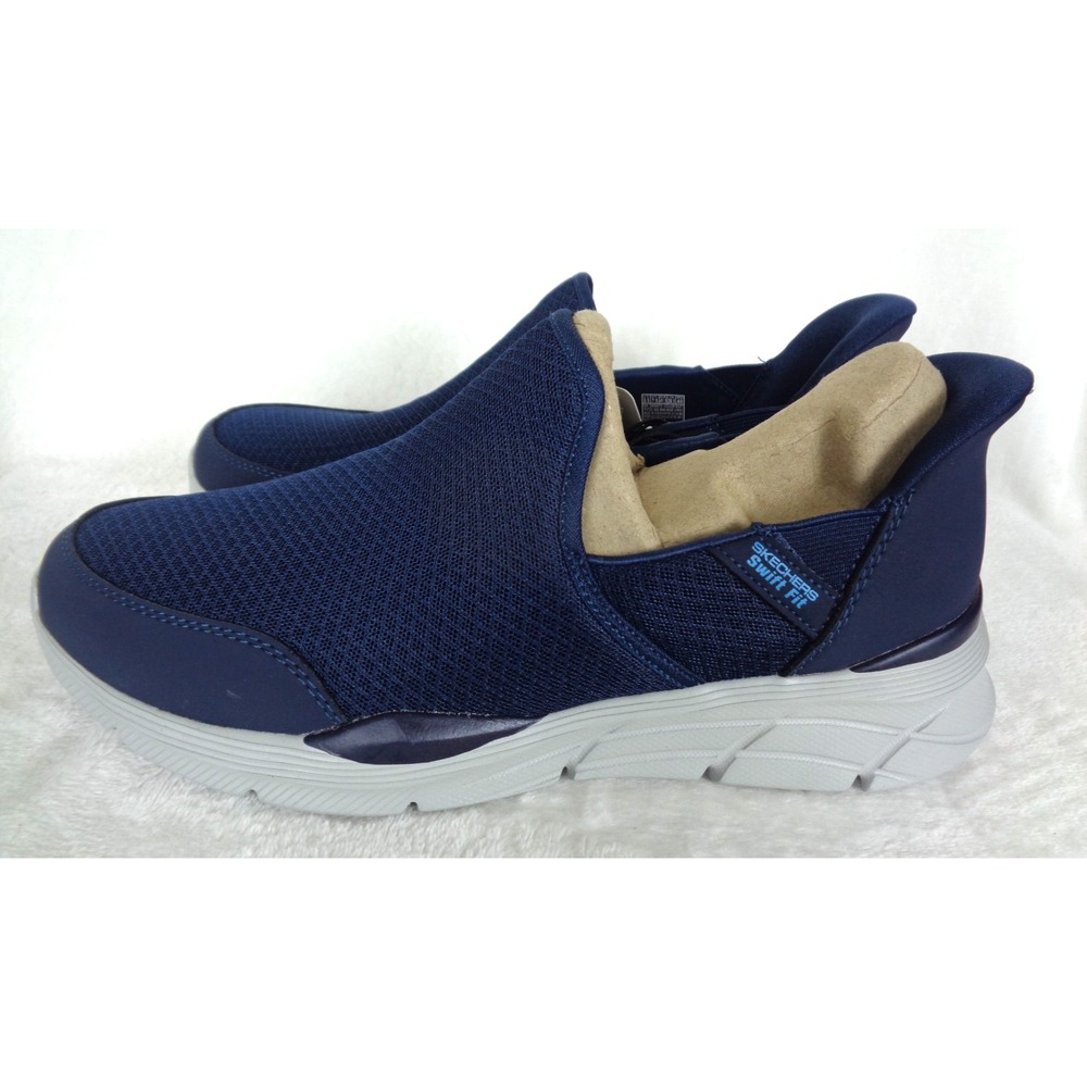 Skechers Men’s Navy Slip-On Athletic Sneakers - Picture 3 of 8